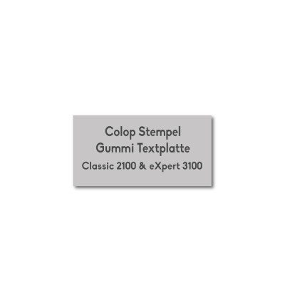 Colop Stempel Textplatte Classic 2100 und eXpert 3100