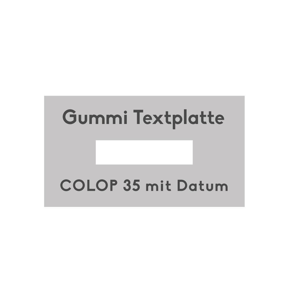 Textplatte Colop Printyer 35 mit Datum