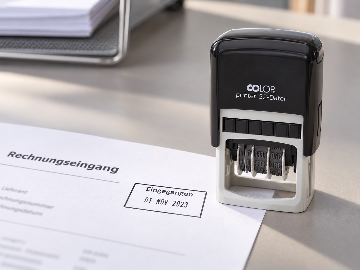 Eingangsstempel mit Datum Colop Printer 52 mit Rechnung