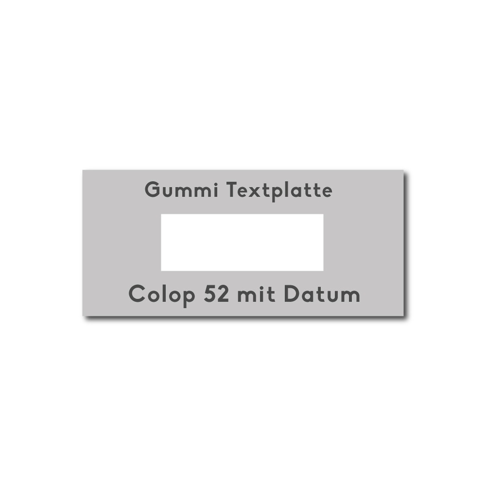 Stempelplatte / Textplatte Colop Printer 52 mit Datum