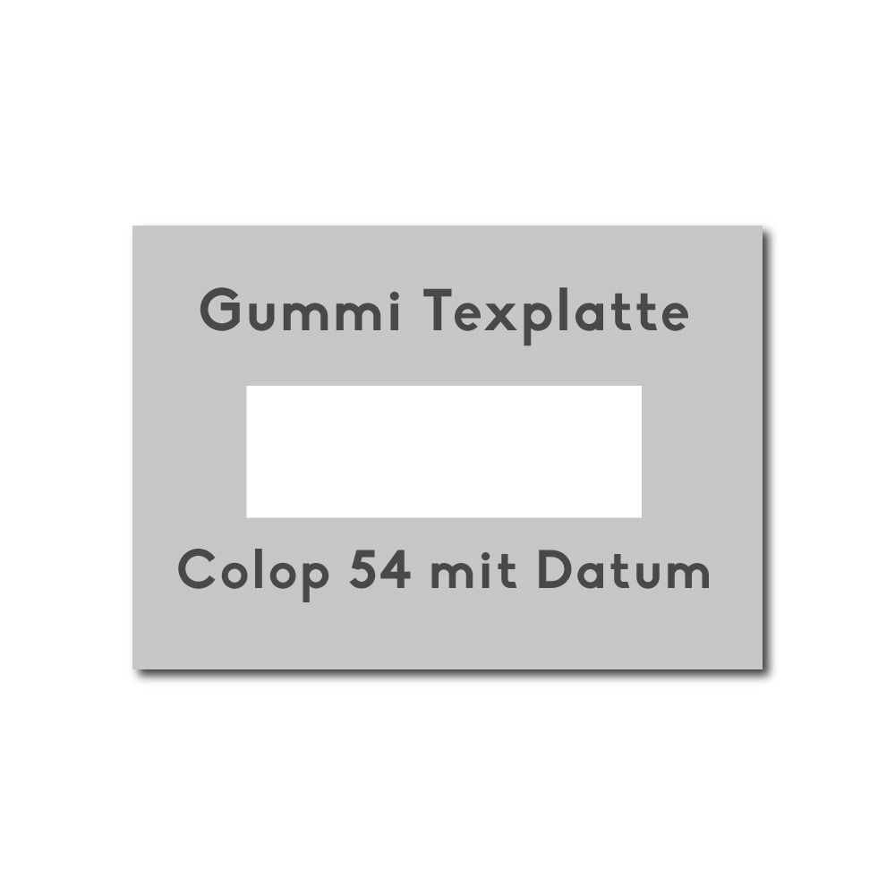 Textplatte / Gummiplatte Colop Printer 54 mit Datum