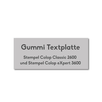 Textplatte Colop Classic 2600 und Expert 3600